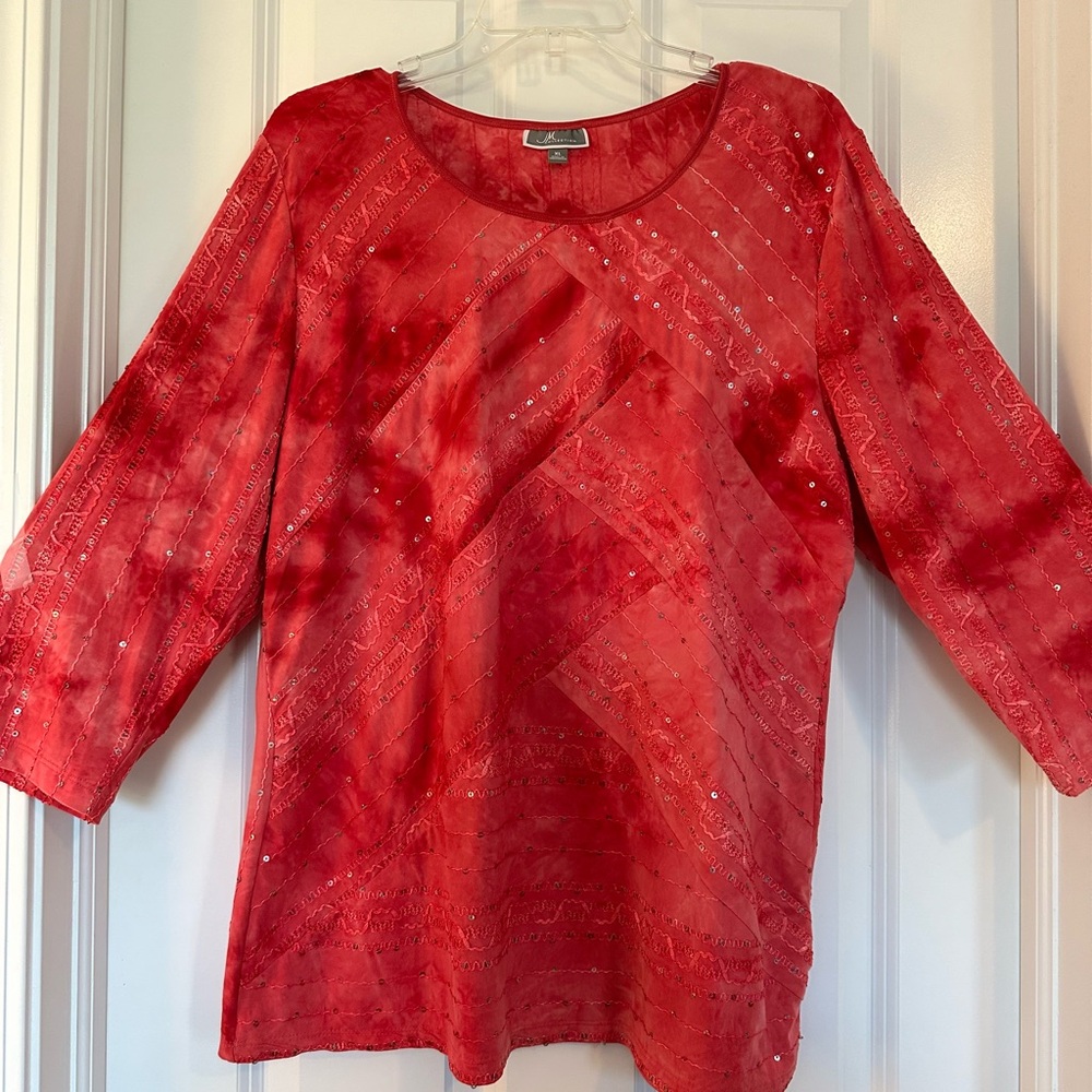 Beautiful Pink Colors in this JM Collection XL Blouse